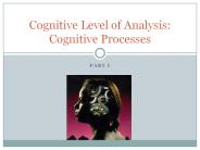 Cognitive Level of Analysis: Cognitive Processes