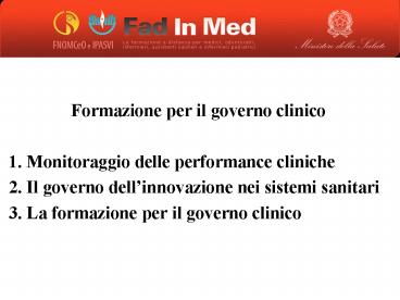 Formazione per il governo clinico