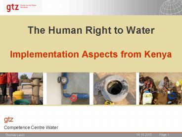 The Human Right to Water Implementation Aspects from Kenya
