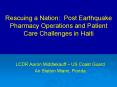 Rescuing a Nation: Post Earthquake Pharmacy Operations and Patient Care Challenges in Haiti PowerPoint PPT Presentation