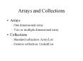 Arrays and Collections PowerPoint PPT Presentation