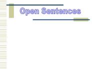 Open Sentences
