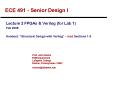 ECE 491 - Senior Design I PowerPoint PPT Presentation