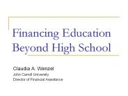Financing Education Beyond High School