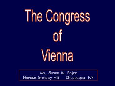 The Congress of Vienna