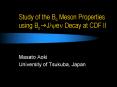 Study of the Bc Meson Properties using BcgJ/yen Decay at CDF II PowerPoint PPT Presentation