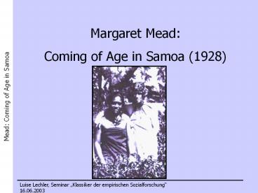 Luise Lechler, Seminar 