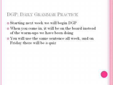 DGP: Daily Grammar Practice