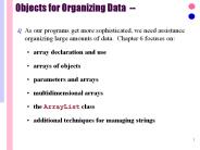 Objects for Organizing Data --