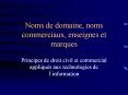 Noms de domaine, noms commerciaux, enseignes et marques PowerPoint PPT Presentation