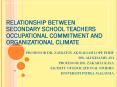 RELATIONSHIP BETWEEN SECONDARY SCHOOL TEACHERS OCCUPATIONAL COMMITMENT AND ORGANIZATIONAL CLIMATE PowerPoint PPT Presentation