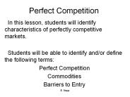 Perfect Competition