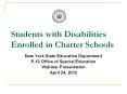 Students with Disabilities Enrolled in Charter Schools PowerPoint PPT Presentation