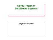 CS542 Topics in Distributed Systems