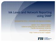 Ink Level and Network Reporting using SNMP