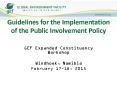 Guidelines for the Implementation of the Public Involvement Policy PowerPoint PPT Presentation