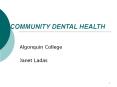 COMMUNITY DENTAL HEALTH PowerPoint PPT Presentation