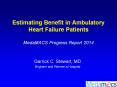 Estimating Benefit in Ambulatory Heart Failure Patients MedaMACS Progress Report 2014 PowerPoint PPT Presentation