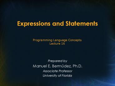 Expressions and Statements