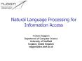 Natural Language Processing for Information Access PowerPoint PPT Presentation