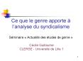 Ce que le genre apporte  PowerPoint PPT Presentation