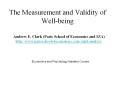 The Measurement and Validity of Well-being PowerPoint PPT Presentation
