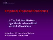 Empirical Financial Economics