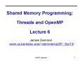 Shared Memory Programming: Threads and OpenMP Lecture 6 PowerPoint PPT Presentation