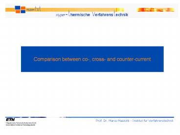 Comparison between co-, cross- and counter-current