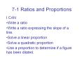 7-1 Ratios and Proportions PowerPoint PPT Presentation
