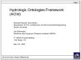 Hydrologic Ontologies Framework (HOW) PowerPoint PPT Presentation