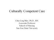 Culturally Competent Care