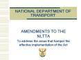 NATIONAL DEPARTMENT OF TRANSPORT PowerPoint PPT Presentation