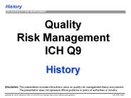 Quality Risk Management ICH Q9 History