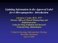 Updating Information in the Approved Label for 6-Mercaptopurine: Introduction  Lawrence J. Lesko, Ph.D., FCP Director, Office of Clinical Pharmacology and Biopharmaceutics Center for Drug Evaluation and Research Food and Drug Administration PowerPoint PPT Presentation