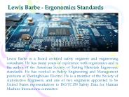 Lewis Barbe - Ergonomics Standards