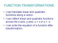 FUNCTION TRANSFORMATIONS PowerPoint PPT Presentation
