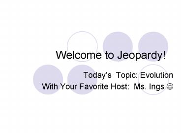 Welcome to Jeopardy!