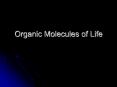 Organic Molecules of Life PowerPoint PPT Presentation
