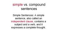 simple vs. compound sentences
