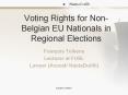 Voting Rights for Non-Belgian EU Nationals in Regional Elections PowerPoint PPT Presentation