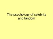 The psychology of celebrity and fandom