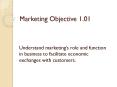 Marketing Objective 1.01 PowerPoint PPT Presentation