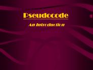 Pseudocode    An Introduction