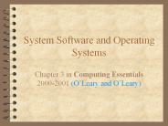 System Software and Operating Systems
