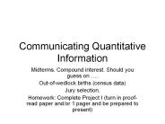 Communicating Quantitative Information