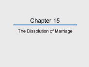 The Dissolution of Marriage