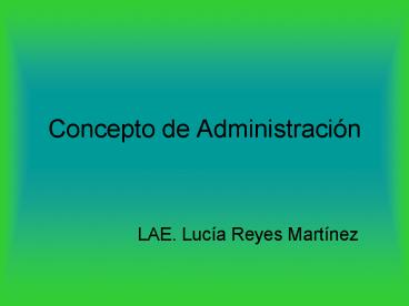 Concepto de Administraci