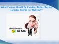 What Factors Should Be Consider Before Buying Targeted Traffic For Website??