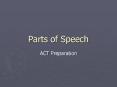 Parts of Speech PowerPoint PPT Presentation